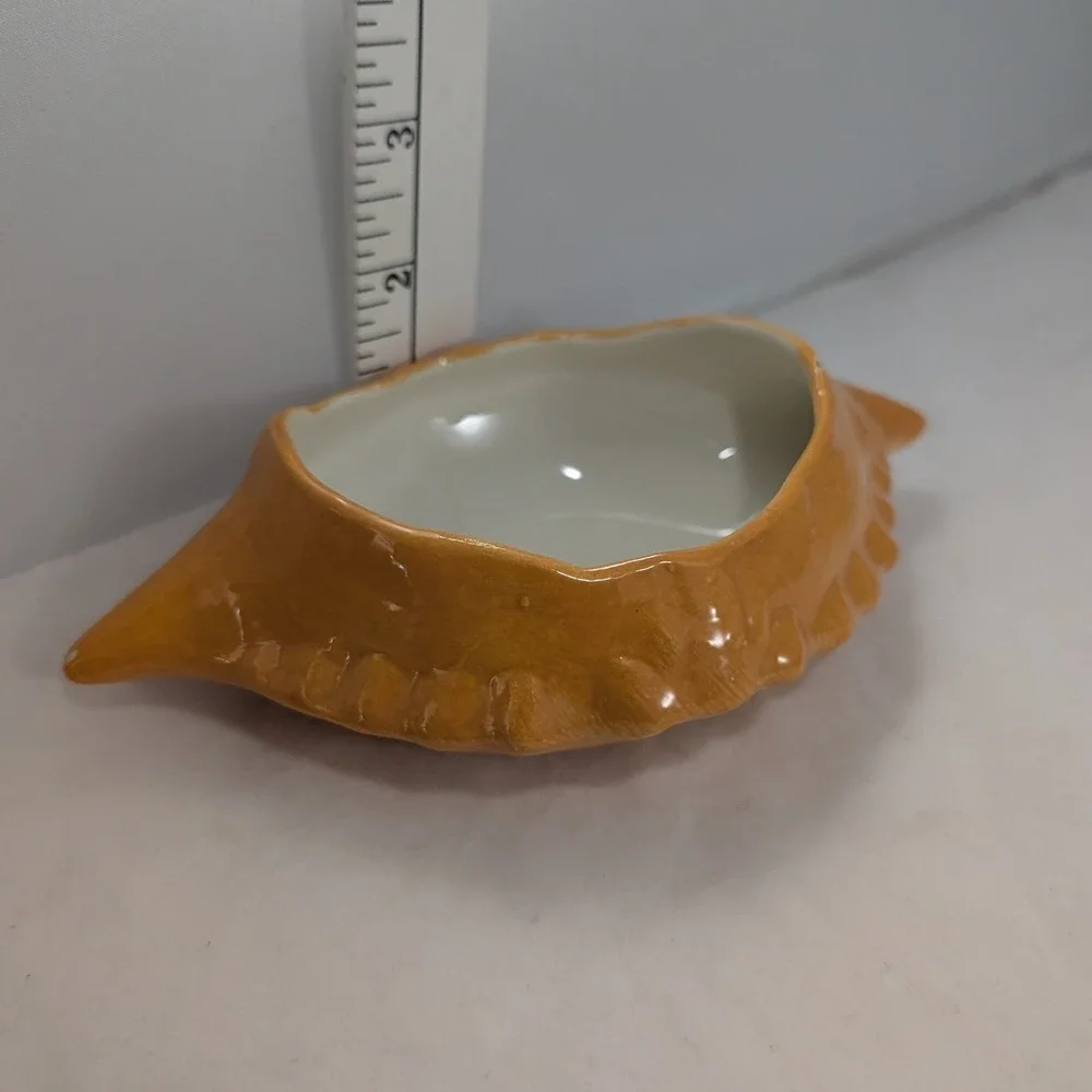 Vtg Orange Ceramic Crab imperial Shell Ramekins Seafood Dipping Bowls Set of 2